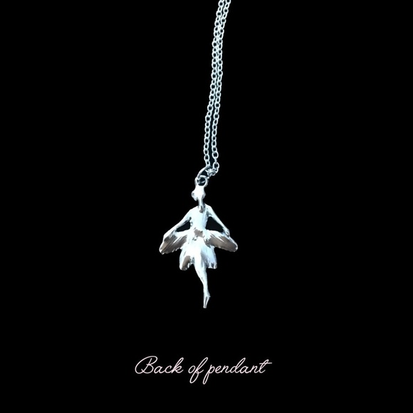 HAND Crafted Ballerina Ballet Pendant Necklace Silver Plate Chain - Picture 5 of 8